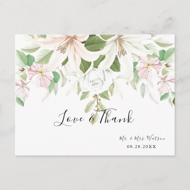 Elegant Pink Lili | Elfenbeinküste Rose Vielen Dan Postkarte (Vorderseite)