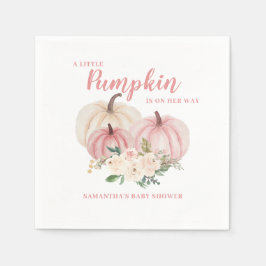 Elegant Pink Little Pumpkin Girl Babydusche Serviette