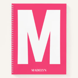 Elegant Pink , Monogram Name Minimalist modern Notizbuch