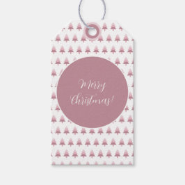 Elegant Pink Ombre Christmas Tree Muster Geschenkanhänger