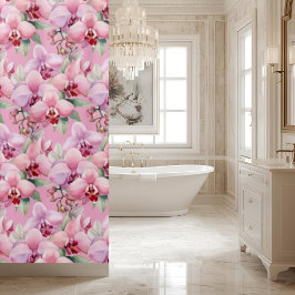 Elegant Pink Orchids Shower Curtain Duschvorhang