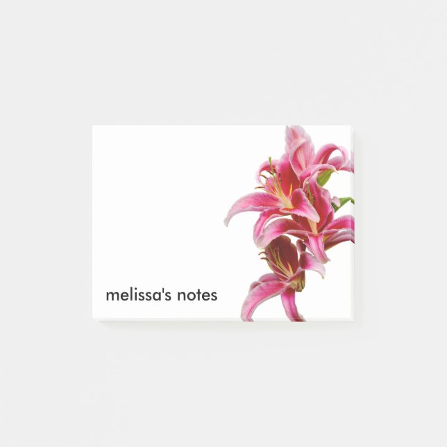 Elegant Pink Oriental Lilies Post-it Klebezettel (Vorderseite)