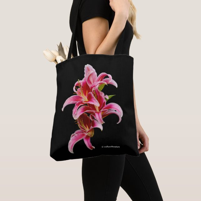 Elegant Pink Oriental Lilies Tasche (Von Nahem)