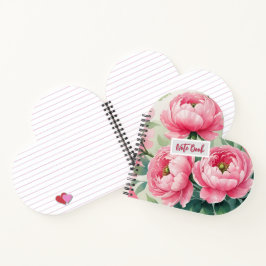 Elegant Pink Peony Floral Notebook Notizbuch