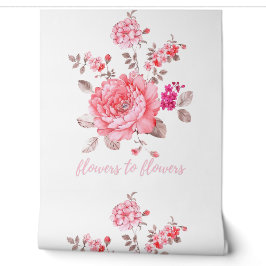 Elegant Pink Peony Textured Vinyl Floral Tapete