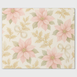 Elegant Pink Poinsettia Christmas Wrapping Paper Geschenkpapier