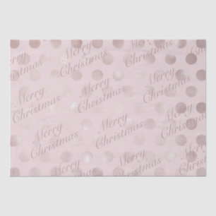 Elegant Pink Polka Dot Frohe Weihnachten Seidenpapier