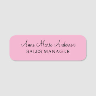 Elegant Pink Professional Name  Namensschild