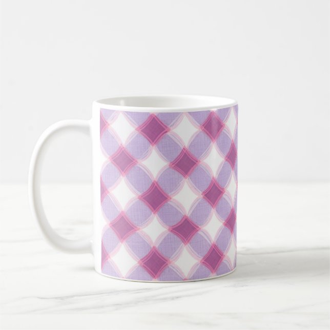 Elegant Pink Purple Geometric Pattern Mug (Gauche)