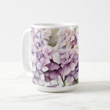 Elegant pink purple watercolor hydrangeas 