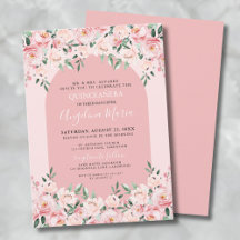 Elegant Pink Quinceanera Einladung