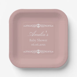 Elegant Pink Regency Style Baby Shower  Pappteller