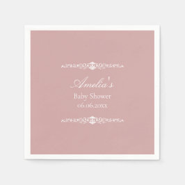 Elegant Pink Regency Style Baby Shower  Serviette