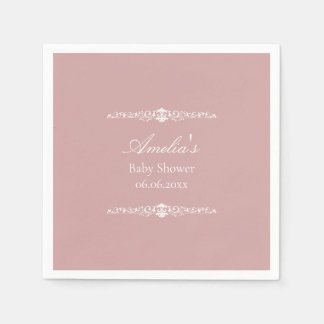 Elegant Pink Regency Style Baby Shower  Serviette