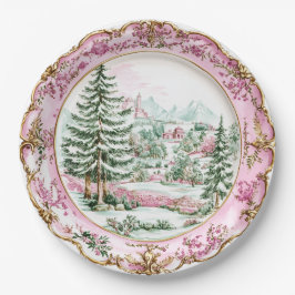 Elegant Pink Rococo Holiday Dining  Pappteller