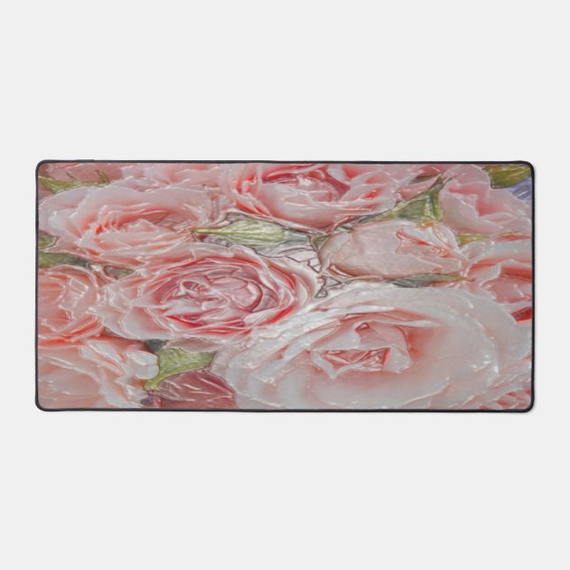Elegant Pink Roses - Desk Mat (Recto)