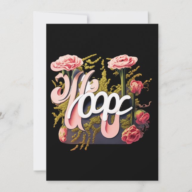 Elegant Pink Roses Hope Typography Einladung (Vorderseite)