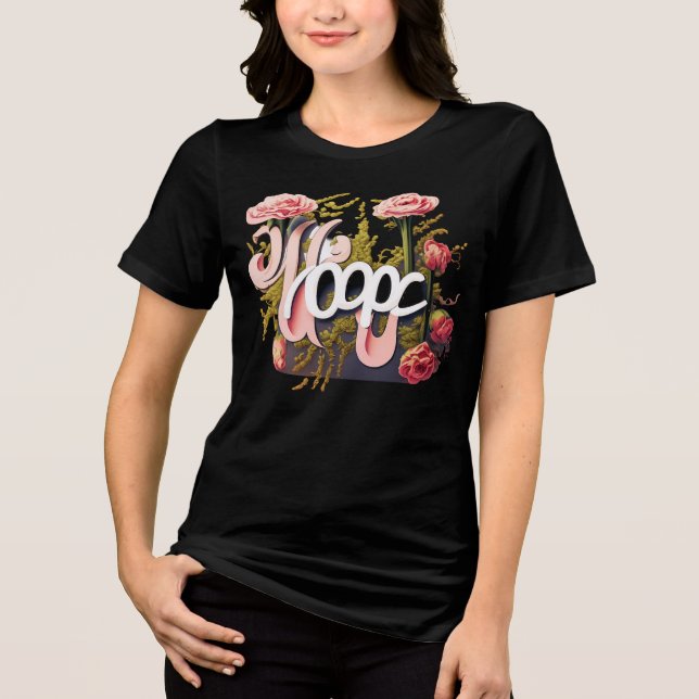 Elegant Pink Roses Hope Typography Tri-Blend Shirt (Vorderseite)