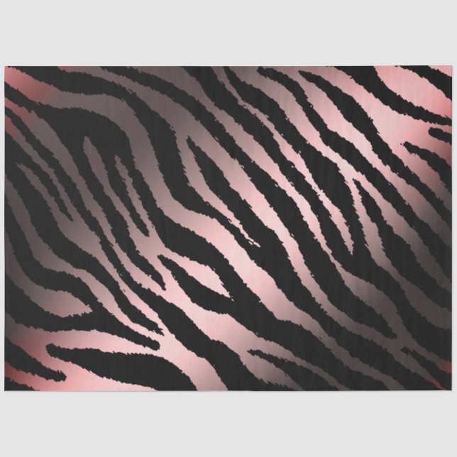 Elegant Pink Silver Tiger Seidenpapier (Vorderseite)