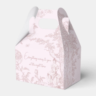 Elegant Pink Toile de Jouy Picnic Baby Shower Geschenkschachtel
