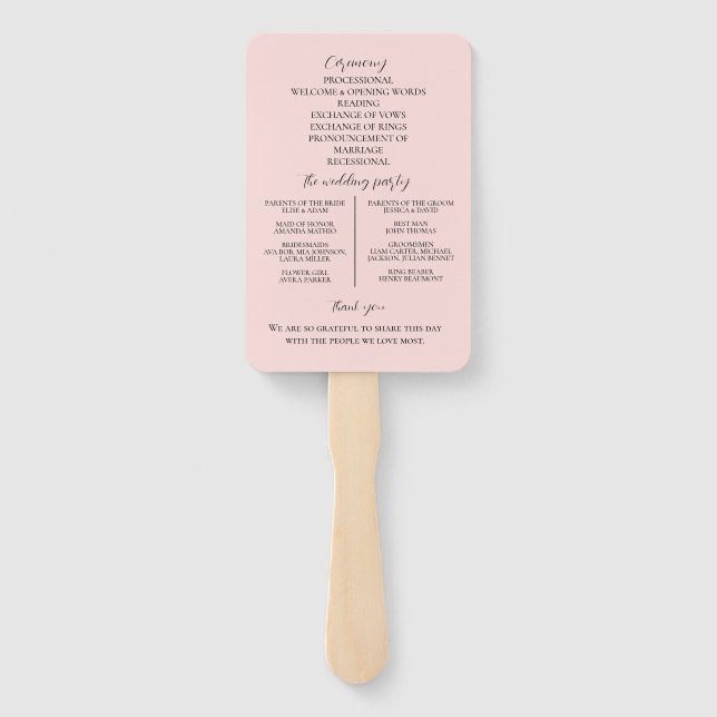 Elegant Pink Tulips Bouquet wedding program  Fächer (Rückseite)