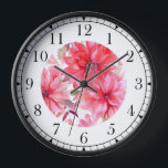 Elegant Pink Watercolor Floral Stylish Chic Uhr<br><div class="desc">Elegant Pink Watercolor Floral Stylish Chic Wall Clock features an elegant pink watercolor floral. Created by Evco Studio www.zazzle.com/store/evcostudio</div>