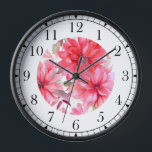 Elegant Pink Watercolor Floral Stylish Chic Uhr<br><div class="desc">Elegant Pink Watercolor Floral Stylish Chic Wall Clock features an elegant pink watercolor floral. Created by Evco Studio www.zazzle.com/store/evcostudio</div>