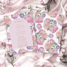 Elegant Pink Watercolor Floral Wedding 