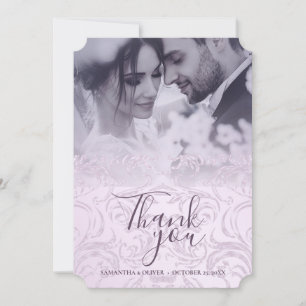 Elegant Pink Wedding Dankeschön Card Dankeskarte
