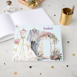 Elegant Pink Wedding Floral Guestbook Gästebuch