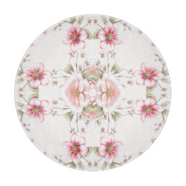 Elegant Pink White Floral Cutting Board Schneidebrett