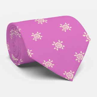 Elegant Pink White Floral Pattern Groom Gift   Krawatte
