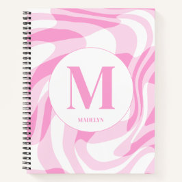 Elegant pink white personalized name notizbuch