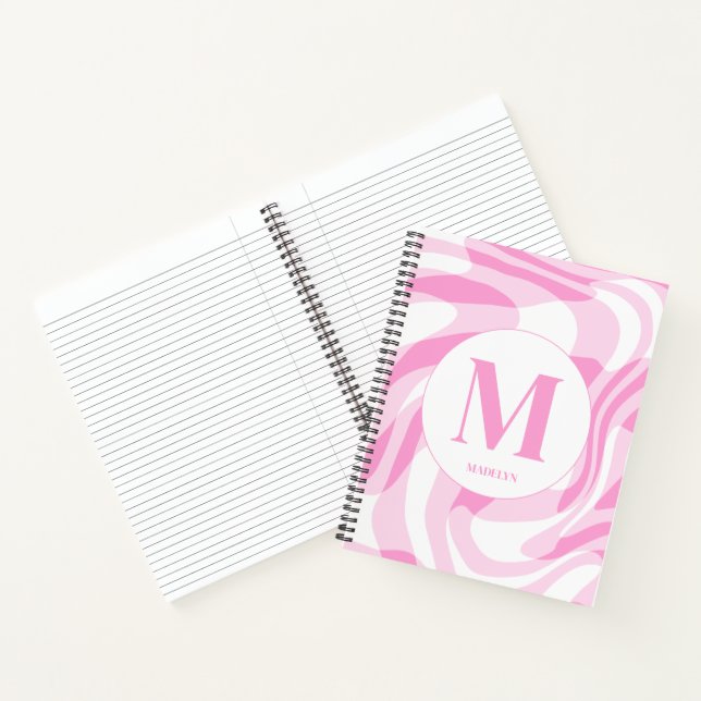 Elegant pink white personalized name notizbuch (Innenseite)