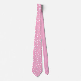 Elegant Pink White Polka Dots Groom Gift   Krawatte