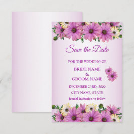 ًElegant Pink Yellow Floral Rustic Save The Date