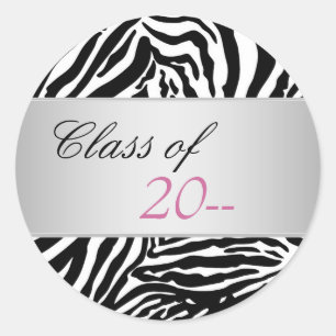 Elegant Pink Zebra Abschluss Stickers