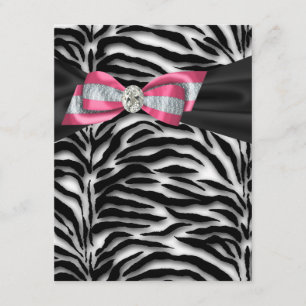 Elegant Pink Zebra Party Einladungen