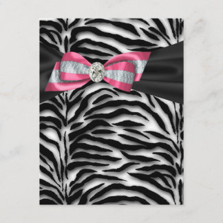Elegant Pink Zebra Party Einladungen