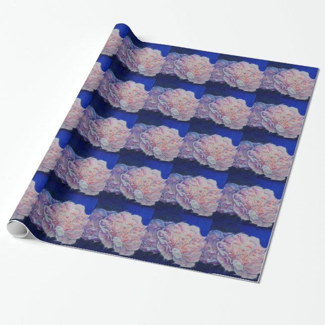Elegant pinkfarbene blaupastellfarbene Aquarellblu Geschenkpapier (Ungerollt)