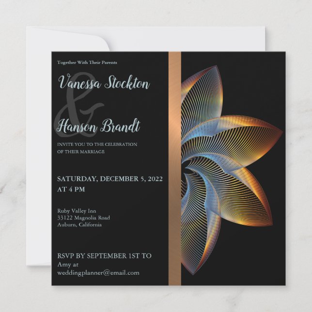 Elegant Pinwheel Wedding Einladung (Vorderseite)