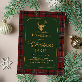Elegant Plaid Christmas Party Invitation Einladung