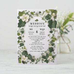 Elégant plan de table de Mariage Ivy et invitation