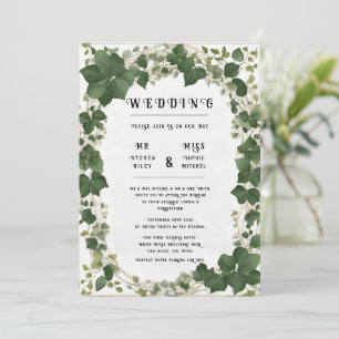 Elégant plan de table de Mariage Ivy et invitation