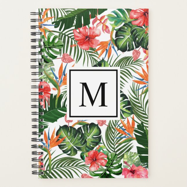 Élégant planificateur monographique Tropical Perso (Devant)