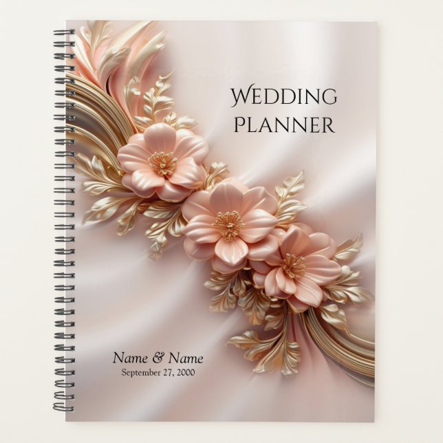 Élégant Planneur Floral Peach Orange (Devant)