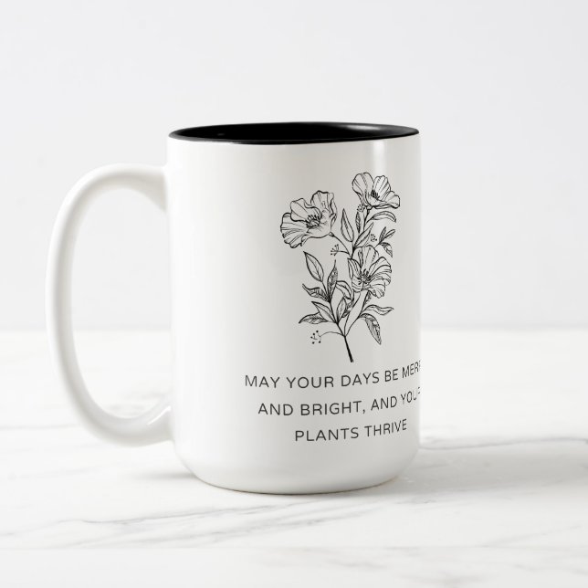 Elegant Plant Mom Christmas Gift - Plants Thrive Zweifarbige Tasse (Links)