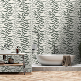 Elegant Plants in Flow XL 1 dark green silhouette Tapete