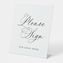 Elegant Please Sign Our Guest Book Wedding Sockelschild
