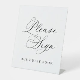 Elegant Please Sign Our Guest Book Wedding Sockelschild